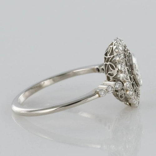 Bague 53 Bague ronde dentelle en platine et diamants 58 Facettes 20-086-55