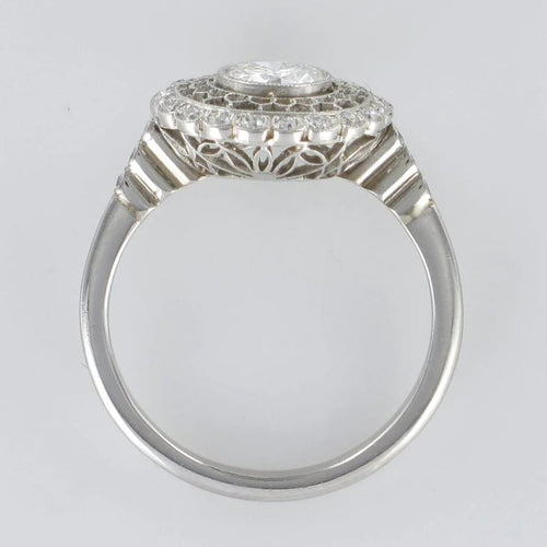 Bague 53 Bague ronde dentelle en platine et diamants 58 Facettes 20-086-55