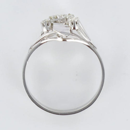 Bague 56 Bague vintage en or blanc 18 carats et diamants 58 Facettes 20-095-51