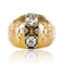 Bague 54 Bague boule rétro en or jaune 18 carats et diamants 58 Facettes 20-170-52