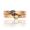 Bague 58 Bague toi et moi ancienne en or rose 18 ct, perle fine et saphir 58 Facettes 20-232-56