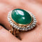 Bague 58 Bague pompadour ancienne en or rose 18 carats, agate verte et diamants 58 Facettes 20-246-56