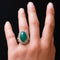 Bague 58 Bague pompadour ancienne en or rose 18 carats, agate verte et diamants 58 Facettes 20-246-56