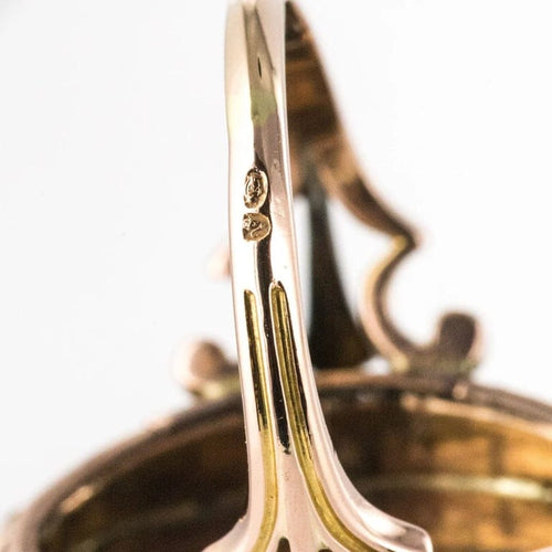 Bague 58 Bague pompadour ancienne en or rose 18 carats, agate verte et diamants 58 Facettes 20-246-56