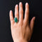 Bague 58 Bague pompadour ancienne en or rose 18 carats, agate verte et diamants 58 Facettes 20-246-56