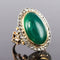 Bague 58 Bague pompadour ancienne en or rose 18 carats, agate verte et diamants 58 Facettes 20-246-56