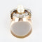 Bague 57 Bague tank rétro en or rose 18 carats, platine, perles et diamants 58 Facettes 20-117-52