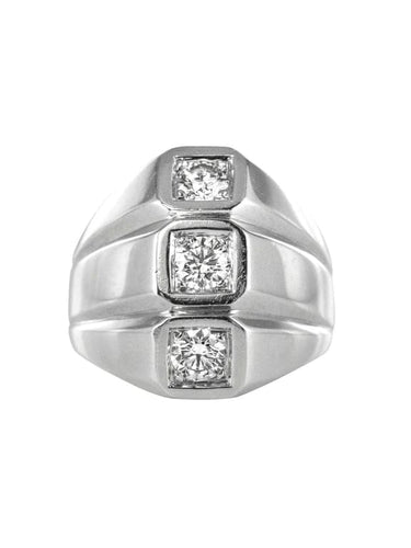 Bague 53 Bague moderniste en or blanc 18 carats et diamants 58 Facettes 20-203-50