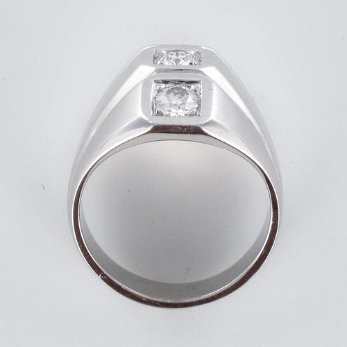 Bague 53 Bague moderniste en or blanc 18 carats et diamants 58 Facettes 20-203-50