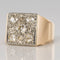 Bague 55 Bague Art déco pavée de diamants en or rose 18 carats et platine 58 Facettes 20-157