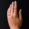 Bague 50 Bague jonc godrons pavée de diamants en or rose 18 carats 58 Facettes 20-238-47