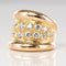 Bague 50 Bague jonc godrons pavée de diamants en or rose 18 carats 58 Facettes 20-238-47
