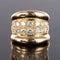 Bague 50 Bague jonc godrons pavée de diamants en or rose 18 carats 58 Facettes 20-238-47