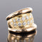 Bague 50 Bague jonc godrons pavée de diamants en or rose 18 carats 58 Facettes 20-238-47