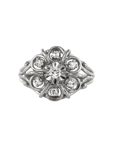 Bague 53 Bague fils en or blanc 18 carats et diamants 58 Facettes 20-147-50