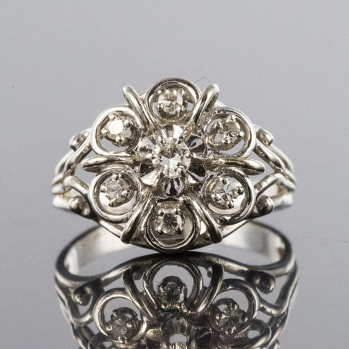 Bague 53 Bague fils en or blanc 18 carats et diamants 58 Facettes 20-147-50