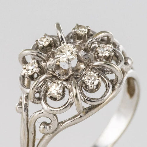 Bague 53 Bague fils en or blanc 18 carats et diamants 58 Facettes 20-147-50