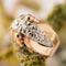 Bague 52 Bague rétro ancienne en or jaune 18 carats, platine et diamants 58 Facettes 20-316-48