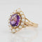 Bague 57 Bague ancienne en or jaune 18 carats, améthyste et perles 58 Facettes 20-569-50