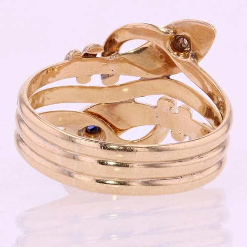 Bague 68 Bague ancienne serpents en or jaune 18 carats, saphir et diamant 58 Facettes 20-524-65