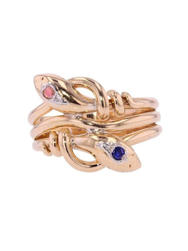 Bague 68 Bague ancienne serpents en or jaune 18 carats, saphir et diamant 58 Facettes 20-524-65