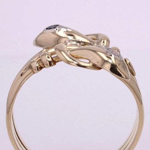 Bague 68 Bague ancienne serpents en or jaune 18 carats, saphir et diamant 58 Facettes 20-524-65