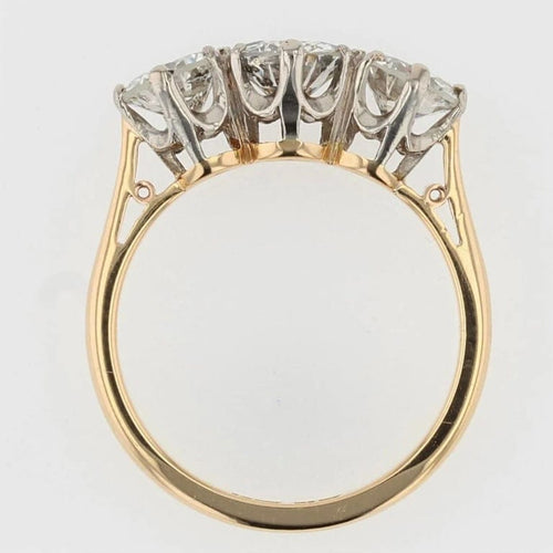 Bague 55 Bague jarretière ancienne - Or jaune 18 carats, platine et diamants 58 Facettes 21-001-50