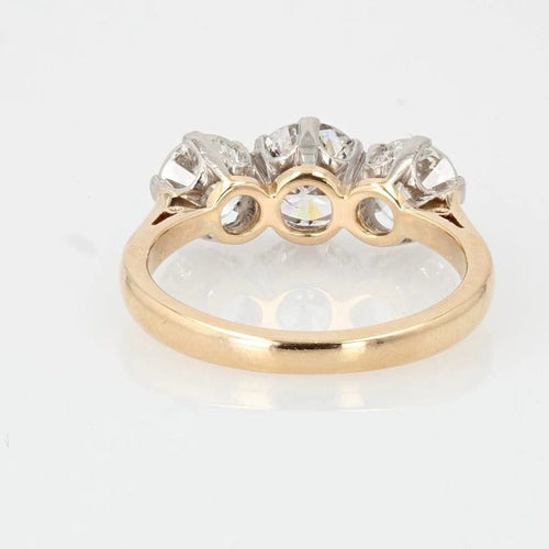 Bague 55 Bague jarretière ancienne - Or jaune 18 carats, platine et diamants 58 Facettes 21-001-50