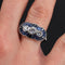 Bague 52 Bague Art déco en or blanc 18 carats, saphirs et diamants 58 Facettes 21-024-50