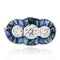 Bague 52 Bague Art déco en or blanc 18 carats, saphirs et diamants 58 Facettes 21-024-50