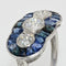 Bague 52 Bague Art déco en or blanc 18 carats, saphirs et diamants 58 Facettes 21-024-50