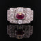 Bague 51 Bague Art déco en platine, rubis et diamants 58 Facettes 20-600-48