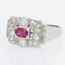 Bague 51 Bague Art déco en platine, rubis et diamants 58 Facettes 20-600-48