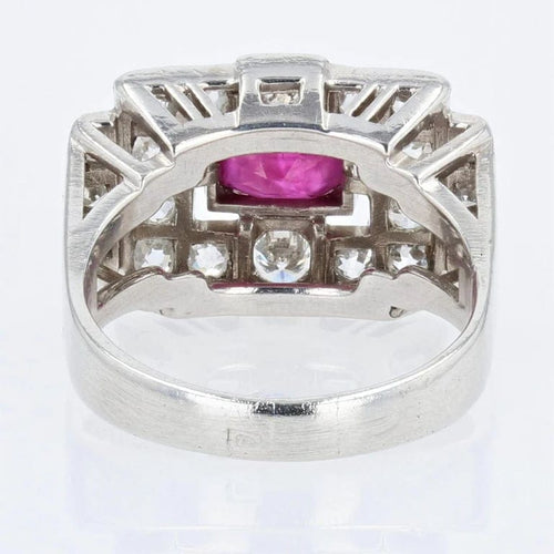 Bague 51 Bague Art déco en platine, rubis et diamants 58 Facettes 20-600-48