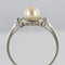 Bague 58 Art déco - Bague en platine avec perle de culture et diamants 58 Facettes 19-278-54