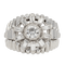 Bague 62 Bague dôme en or blanc 18 carats et diamants baguette 58 Facettes 20-589-59