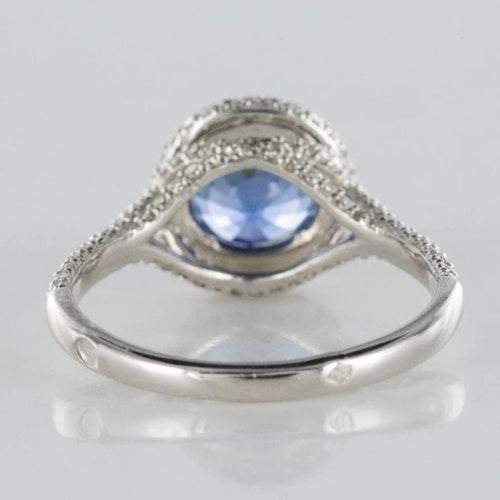 Bague 54 Bague en platine au saphir de Ceylan et diamants 58 Facettes 19-250-53