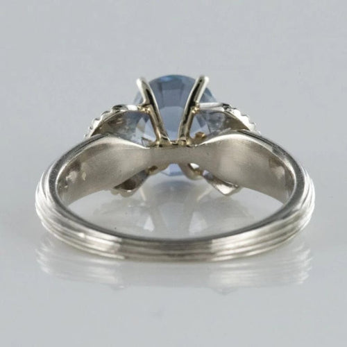 Bague 52 Bague solitaire vintage en platine et or blanc, saphir 58 Facettes 19-191-49