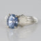 Bague 52 Bague solitaire vintage en platine et or blanc, saphir 58 Facettes 19-191-49
