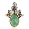 Bague 52 Bague duchesse - Bague en or jaune 18 carats émeraude cabochon et diamants 58 Facettes 19-049-50