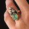 Bague 52 Bague duchesse - Bague en or jaune 18 carats émeraude cabochon et diamants 58 Facettes 19-049-50