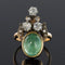 Bague 52 Bague duchesse - Bague en or jaune 18 carats émeraude cabochon et diamants 58 Facettes 19-049-50