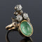 Bague 52 Bague duchesse - Bague en or jaune 18 carats émeraude cabochon et diamants 58 Facettes 19-049-50