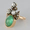 Bague 52 Bague duchesse - Bague en or jaune 18 carats émeraude cabochon et diamants 58 Facettes 19-049-50