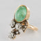 Bague 52 Bague duchesse - Bague en or jaune 18 carats émeraude cabochon et diamants 58 Facettes 19-049-50