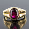Bague 56 Bague tourmaline rubellite ovale en or jaune 18 carats 58 Facettes 19-426-55