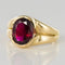 Bague 56 Bague tourmaline rubellite ovale en or jaune 18 carats 58 Facettes 19-426-55