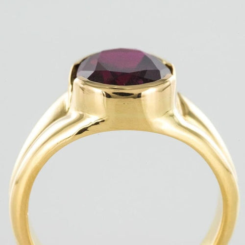 Bague 56 Bague tourmaline rubellite ovale en or jaune 18 carats 58 Facettes 19-426-55