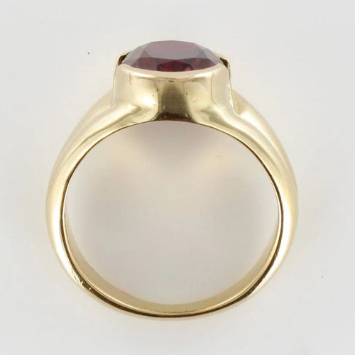 Bague 56 Bague tourmaline rubellite ovale en or jaune 18 carats 58 Facettes 19-426-55