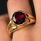 Bague 56 Bague tourmaline rubellite ovale en or jaune 18 carats 58 Facettes 19-426-55